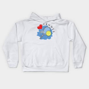 I Love Tennis Kids Hoodie